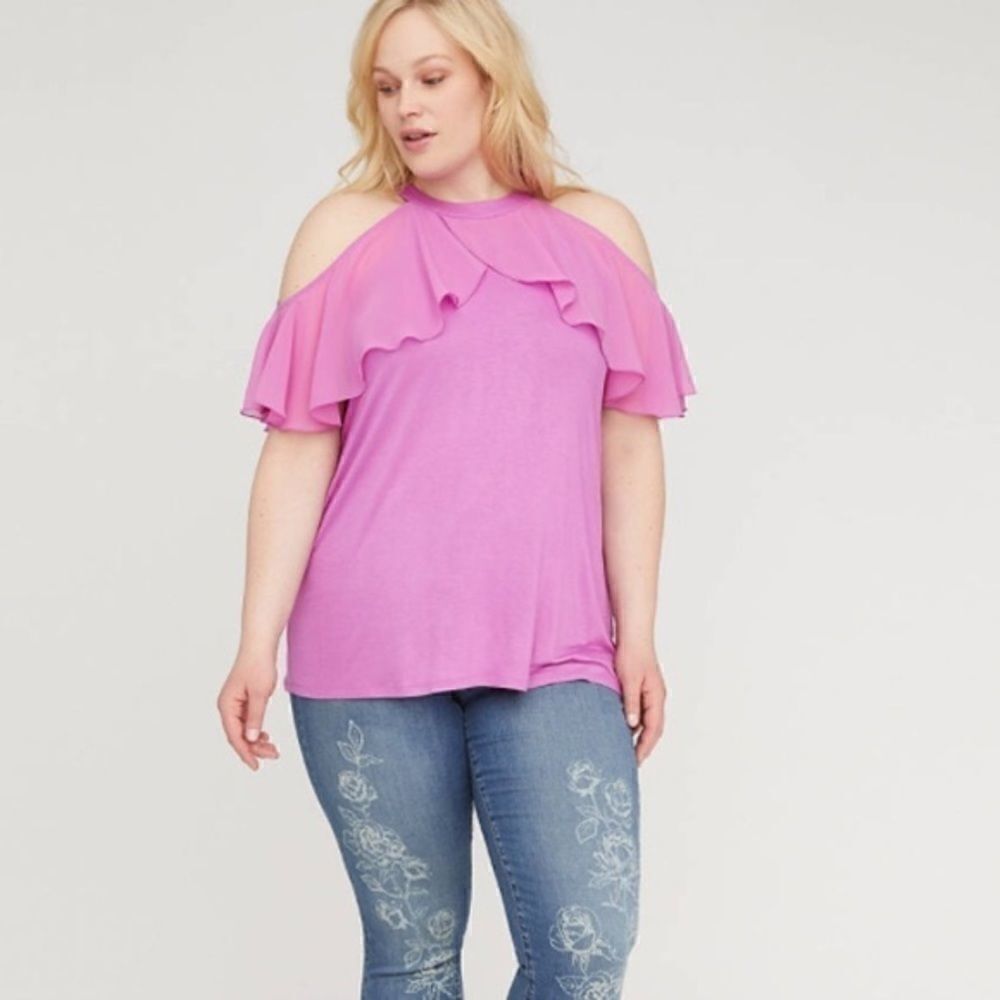 Lane Bryant Halter Ruffle Top